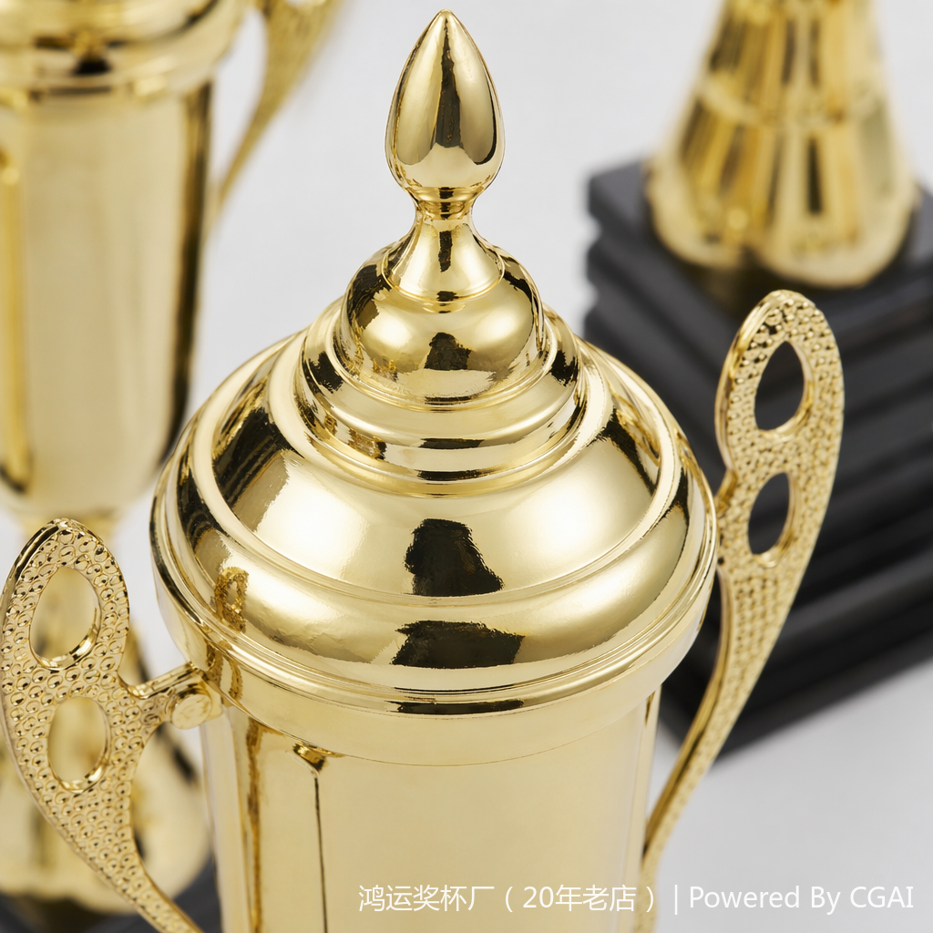A crystal golden trophy with a plastic base, a large trophy for awarding prizes at celebrations Application Scenario