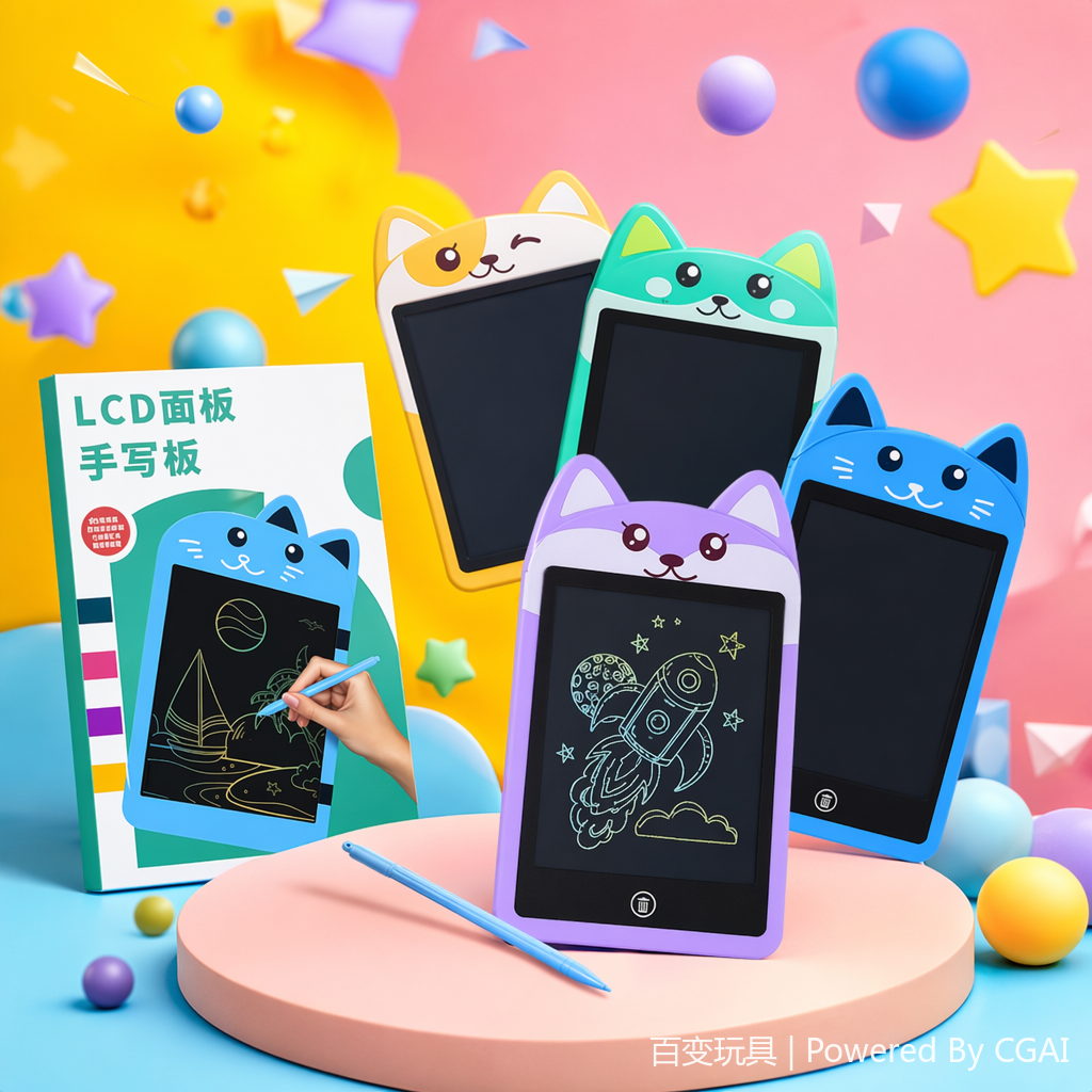 BB9008C factory direct supply cartoon LCD handwriting board, color LED writing board, children's electronic drawing board Specification image