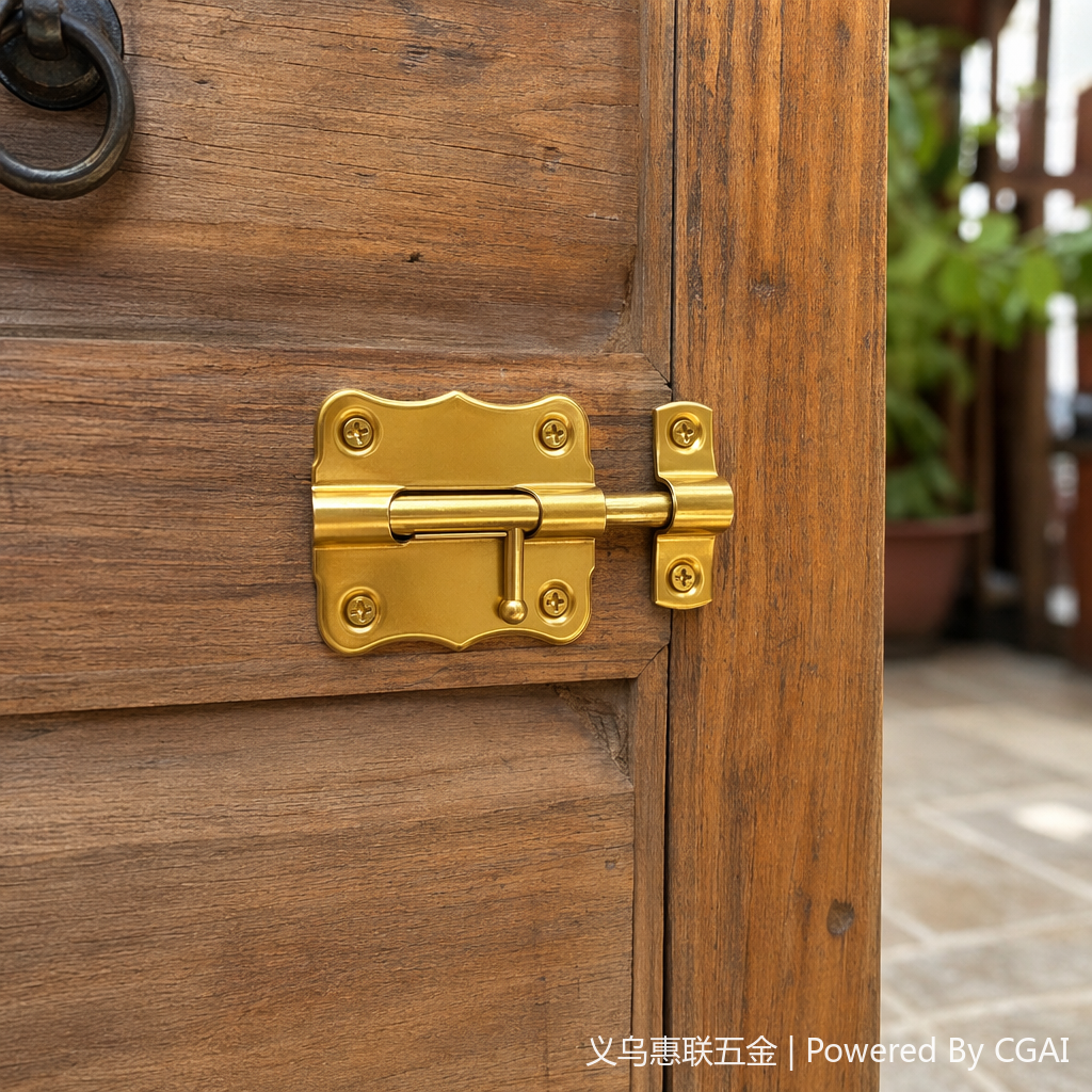 Golden door bolt latch type lock, pet door lock, door bolt latch details Picture
