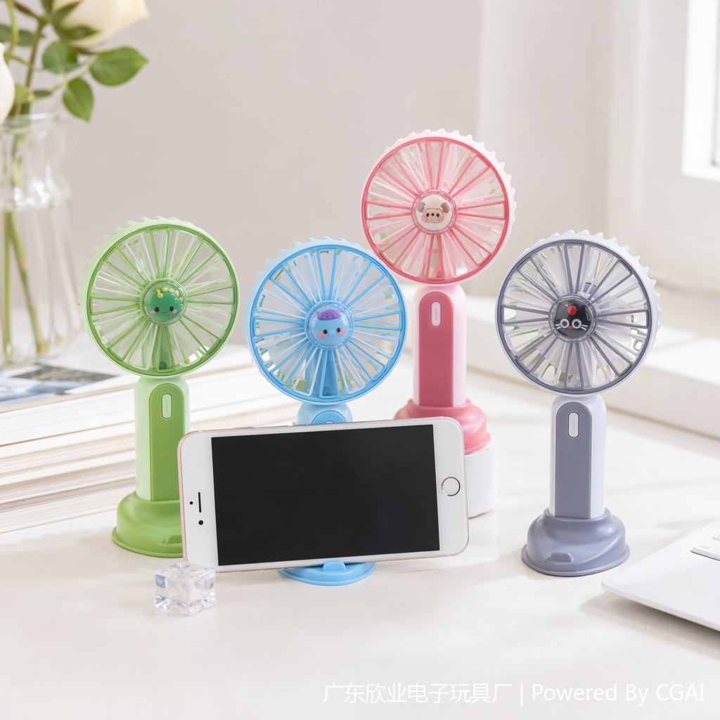 Cartoon mini handheld fan, a summer cooling wonder details Picture