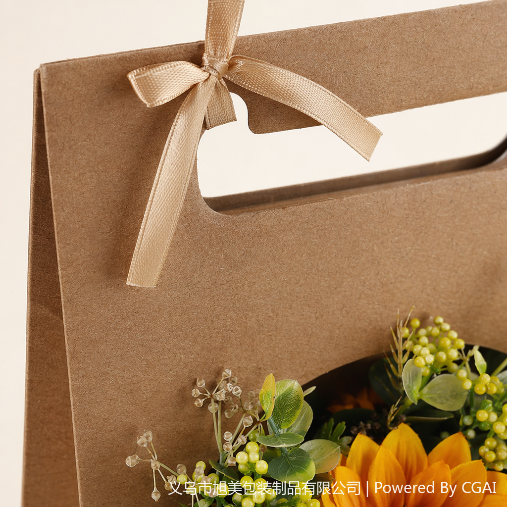 Brown paper bag sunflower bouquet packaging set, pear paper wrapped flower paper, gauze floral arrangement supplies Application Scenario