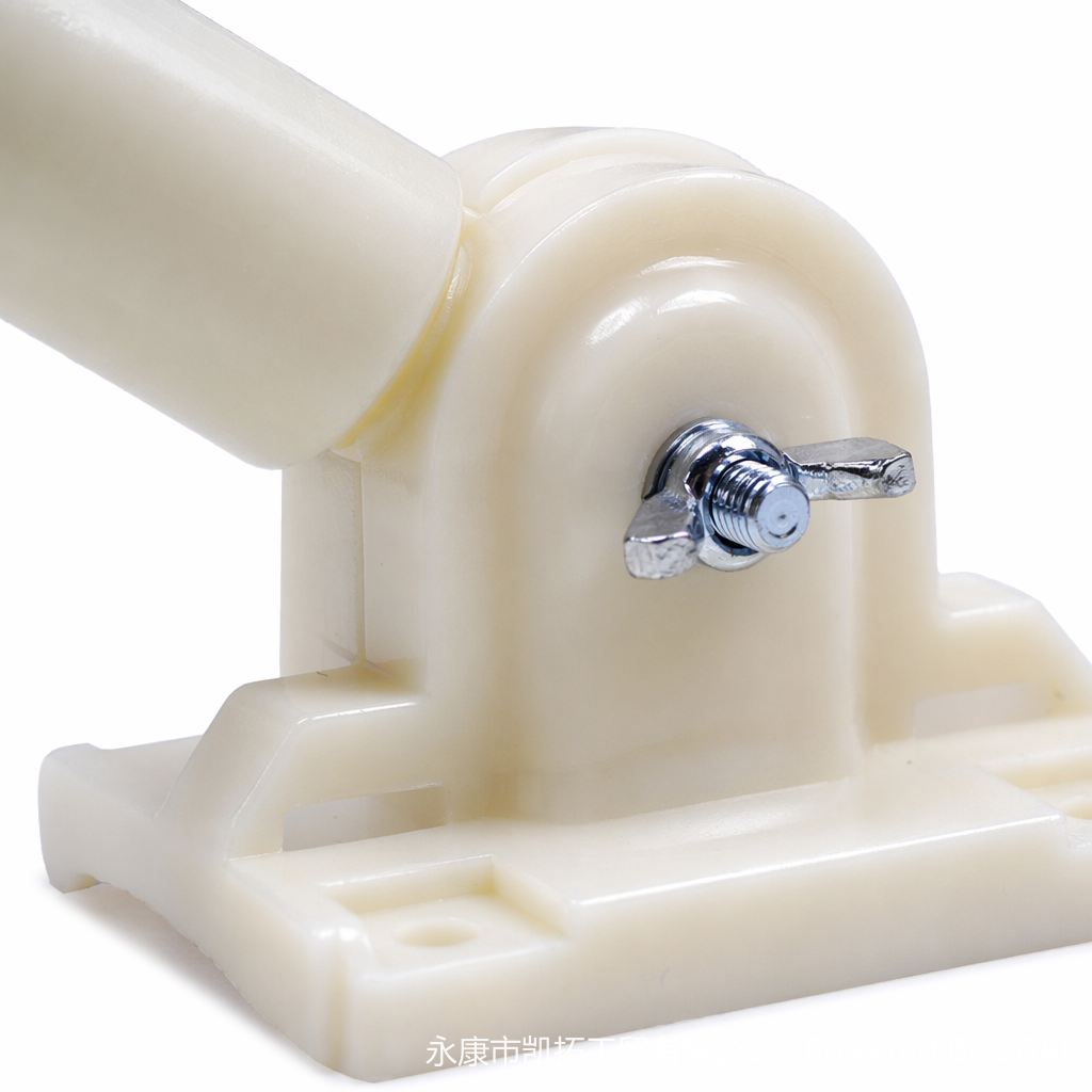 The adjustable-angle wall-mounted flagpole base is made of plastic material and features an inclined insertion adapter Application Scenario