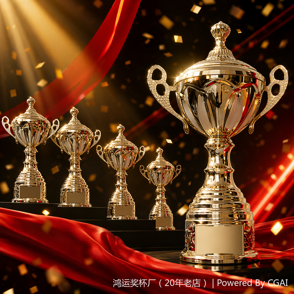 The large-sized golden trophy with a plastic base is used for awarding prizes at celebrations Specification image