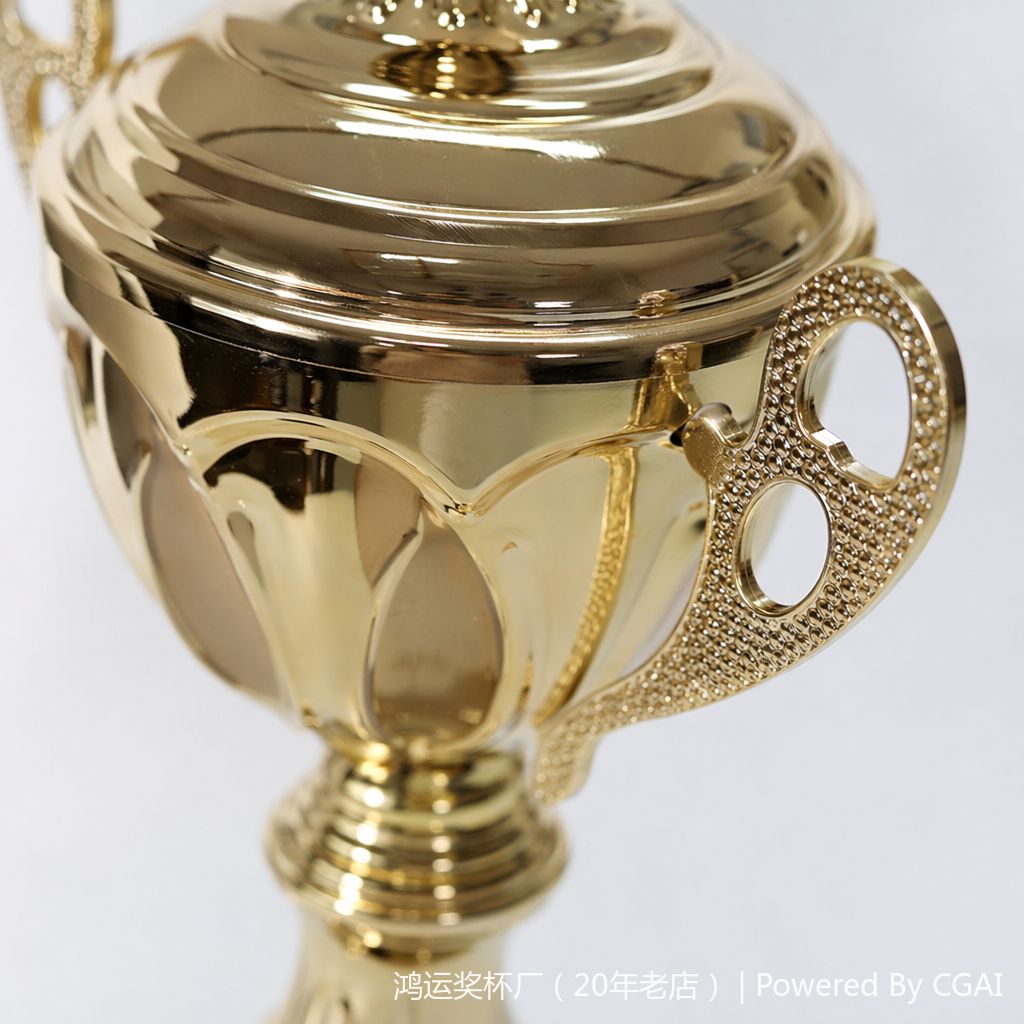 The large-sized golden trophy with a plastic base is used for awarding prizes at celebrations Application Scenario