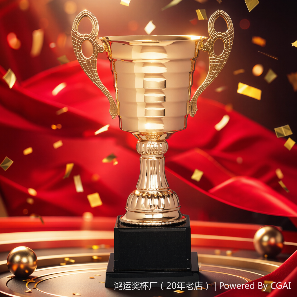 The crystal-textured golden trophy with a stable plastic base is universal for award ceremonies Specification image