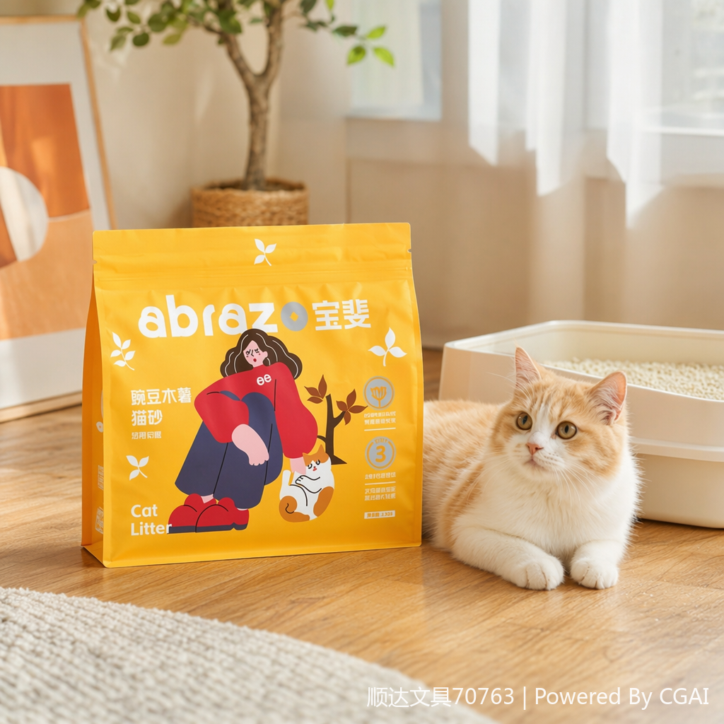 Rich milk Fun Pea Cassava Cat litter Deodorizing, non-stick bottom, low dust Fragrance 3-in-1 cat litter 2.5kg wholesale details Picture