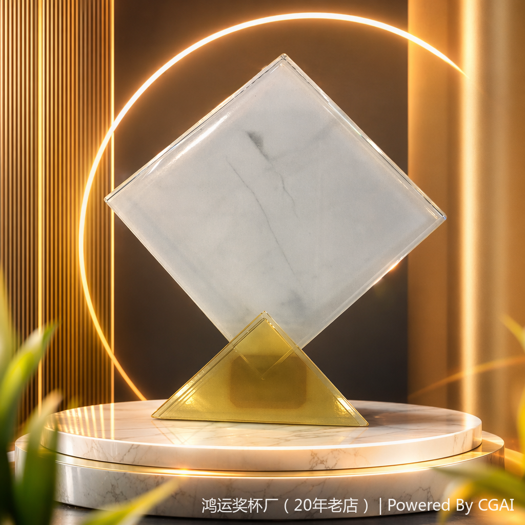 كأس الكريستال مع صندوق هدايا مخصص للميداليات ذات قاعدة بلاستيكية كبيرة Specification image