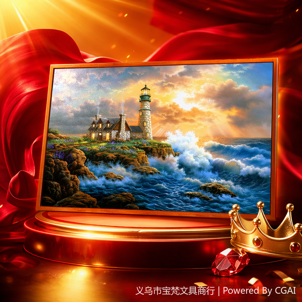 Best-selling DIY diamond paintings for foreign trade, cross-border Amazon bestseller 3040, living room decoration painting YSG, lighthouse by the sea 145405051 Specification image