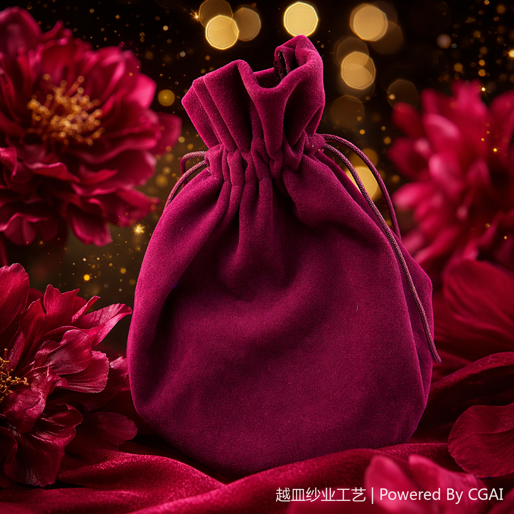 A small bag of purple velvet drawstring snap eyewear accessories Specification image