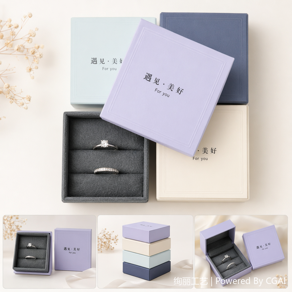 Velvet jewelry packaging gift box, necklace, bracelet, ring and accessory box