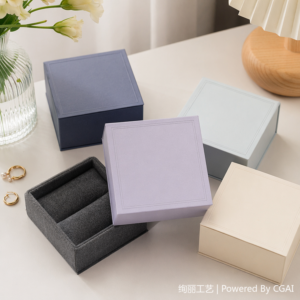 Velvet jewelry packaging gift box, necklace, bracelet, ring and accessory box details Picture