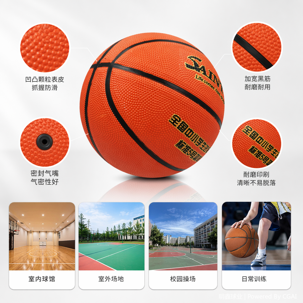 Orange silent basketball dribbling training equipment, professional basketball training balls