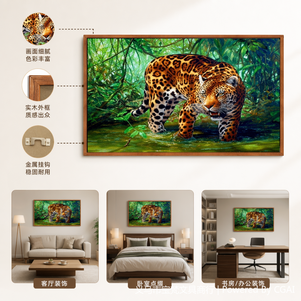 Best-selling DIY diamond painting for foreign trade, cross-border Amazon bestseller 3040 living room decoration painting YSG Jaguar 142633020