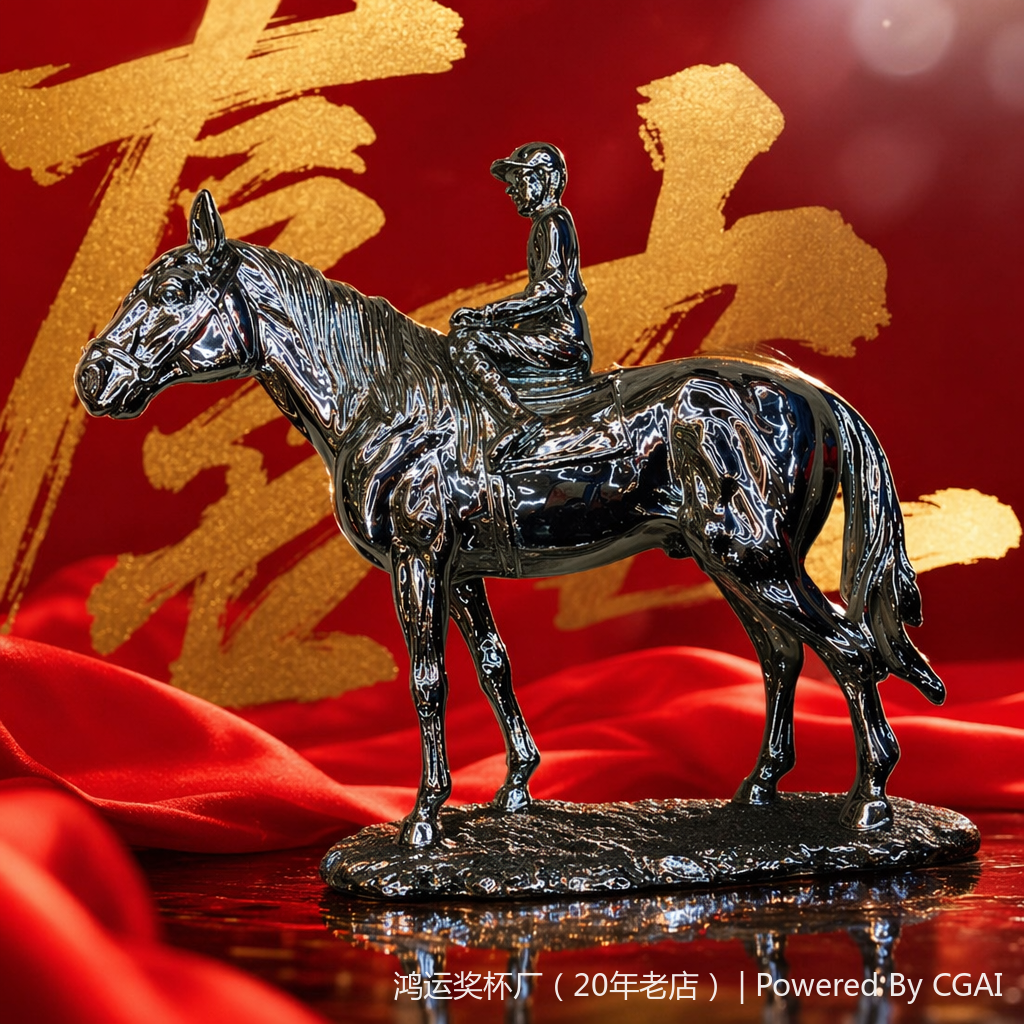 Realistic character silver equestrian statue craft gift resin, grand craft gift resin Specification image