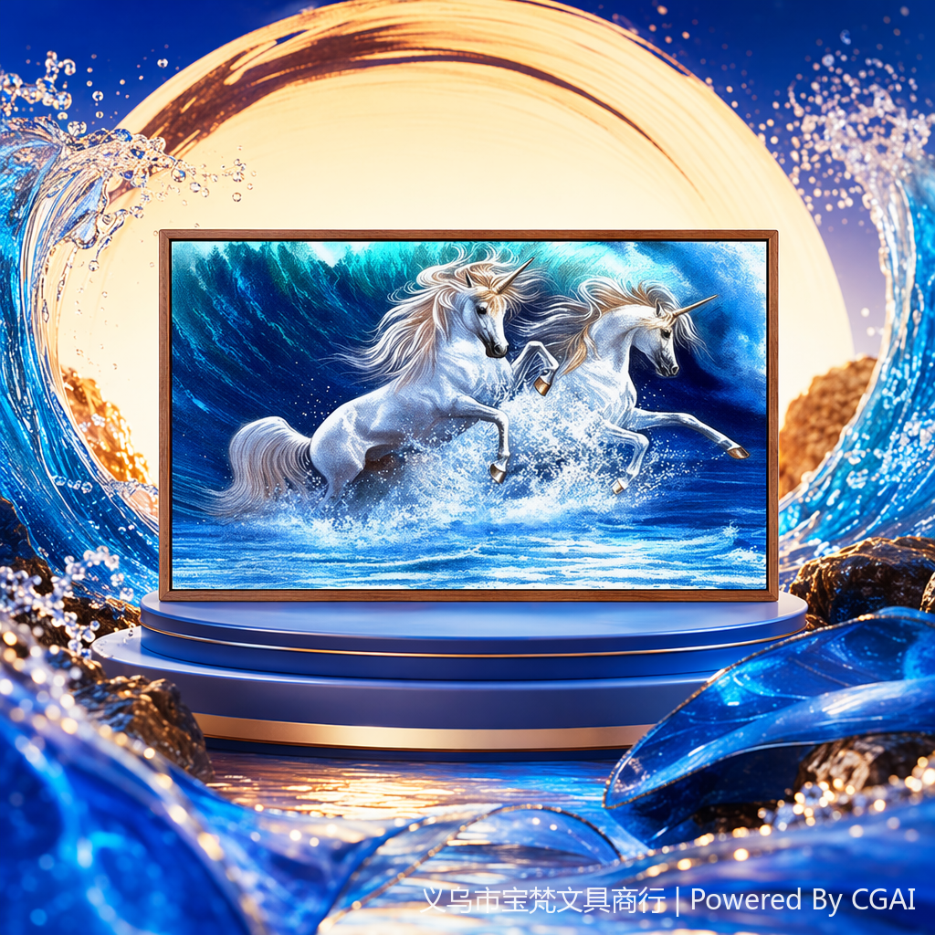 The best-selling DIY diamond painting for foreign trade, the cross-border Amazon bestseller 3040 living room decoration painting YSG Wave Unicorn Specification image