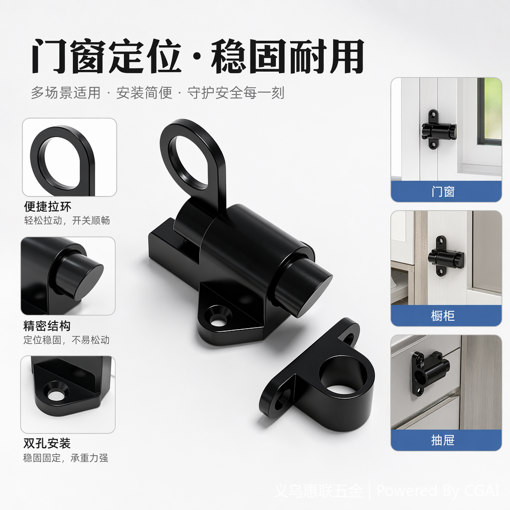 Black and white door magnetic lock, drawer lock, magnetic attraction magnetic lock, 30kg, silent and anti-prying