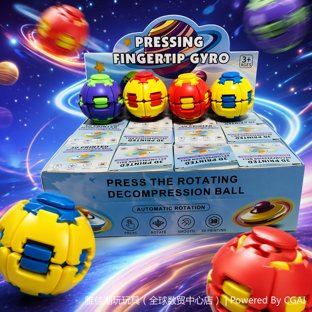 Colorful press fidget spinner toy box, spinning ball spinner accessory, no light Specification image