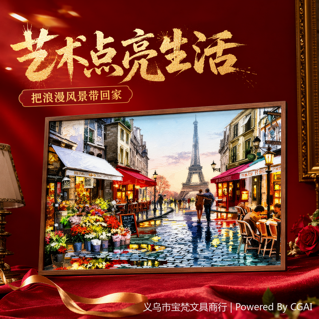 Best-selling DIY diamond painting for foreign trade, cross-border Amazon bestseller 3040 living room decoration painting YSG Paris Landscape 144745157 Specification image