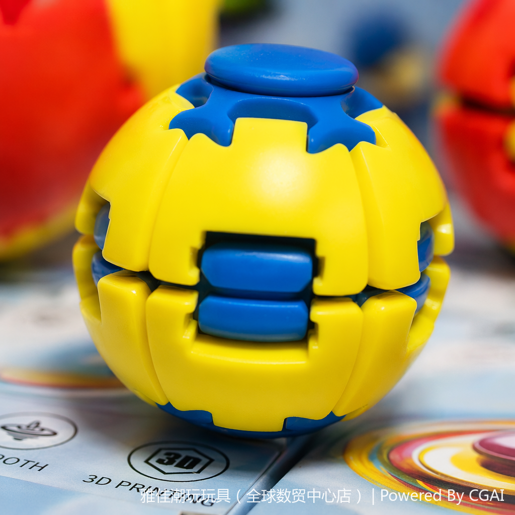 Colorful press luminous spinning top toy ball, silent pressure-relieving fingertip toy luminous top Item Picture