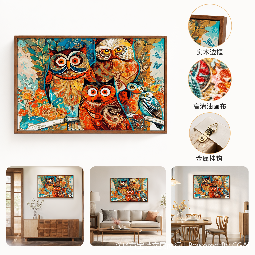Best-selling DIY diamond paintings for foreign trade, cross-border Amazon bestseller 3040, living room decoration paintings YSG animal family 143425641