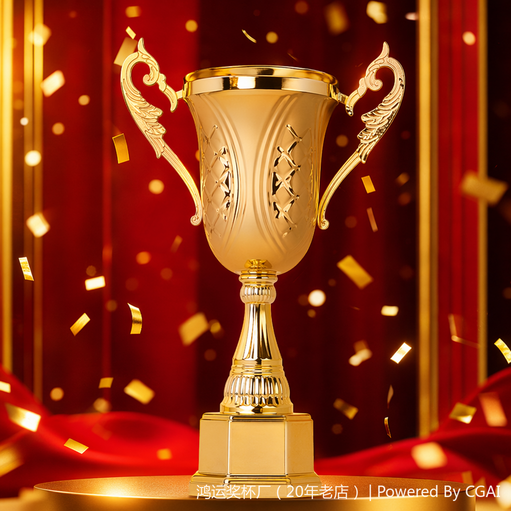 The crystal-textured golden trophy with a plastic base is suitable for award ceremonies Specification image