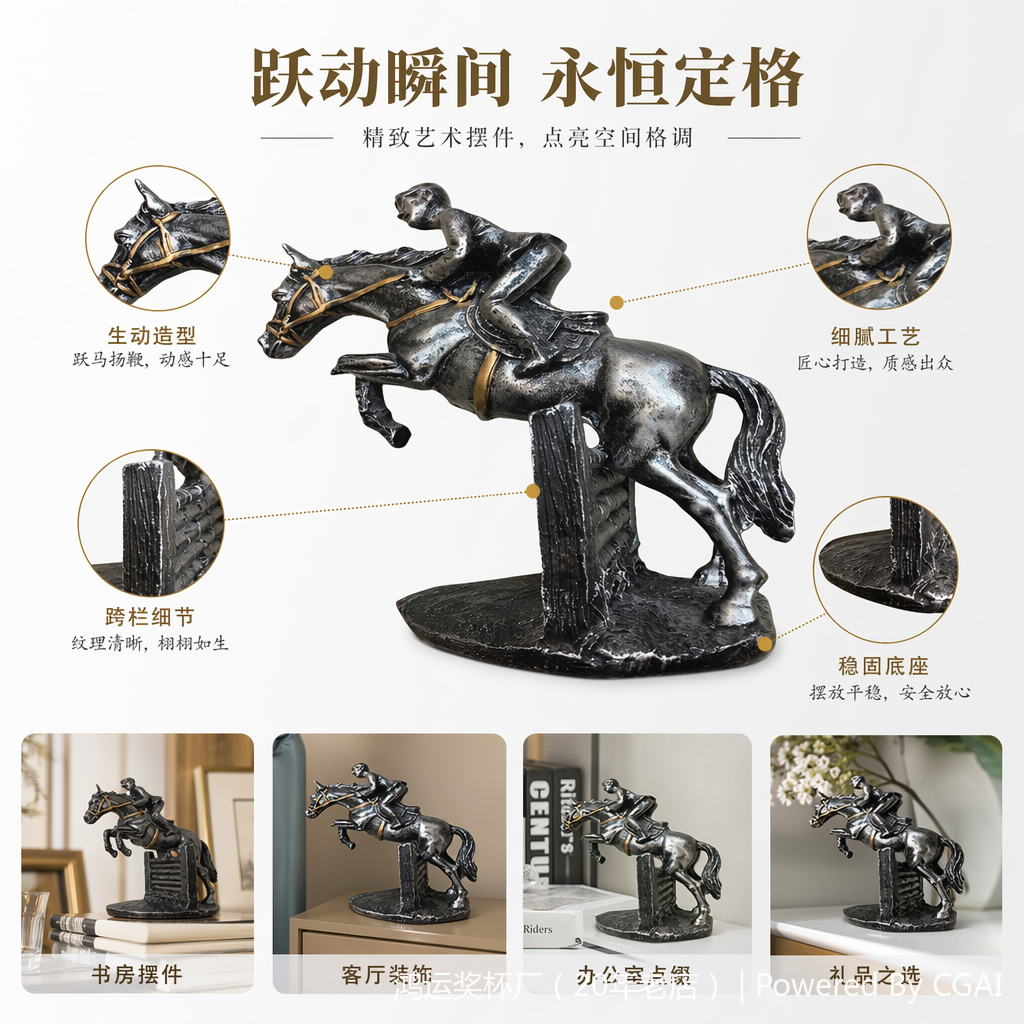 银色骑马人仿真人物树脂工艺品树脂摆件单人骑马工艺礼品树脂