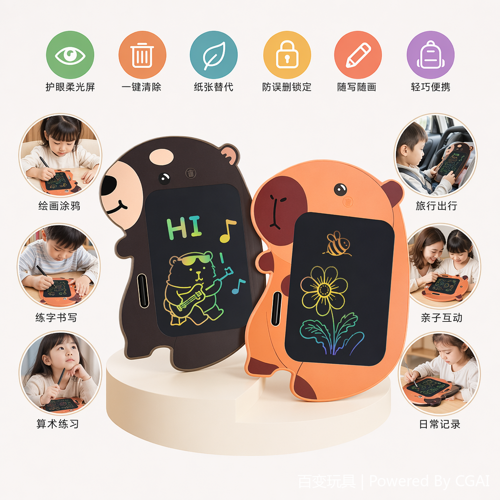 BB9022C factory direct supply color koala shaped LED LCD handwriting board, creative children's electronic doodle board Item Picture