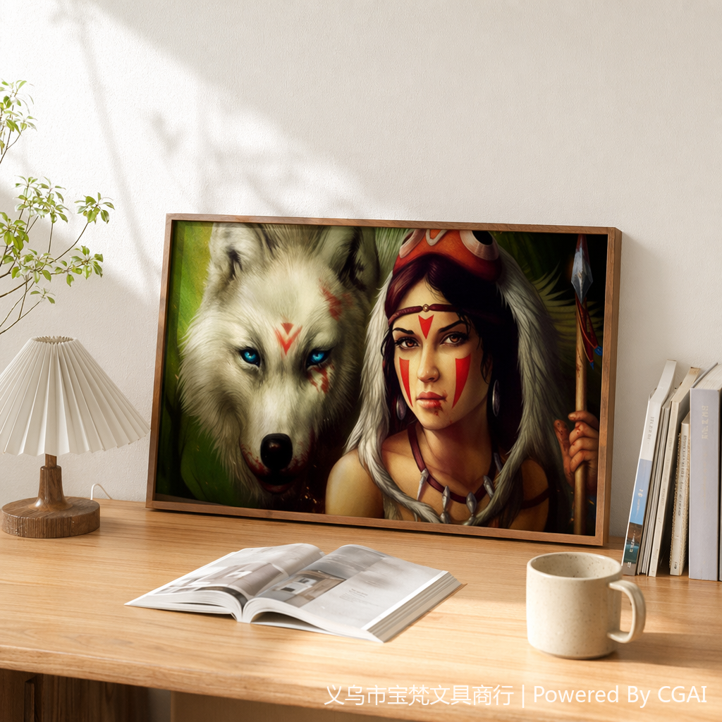 Best-selling DIY diamond painting for foreign trade, cross-border Amazon bestseller 3040 living room decoration painting YSG Wolf and Beauty 145534778 details Picture