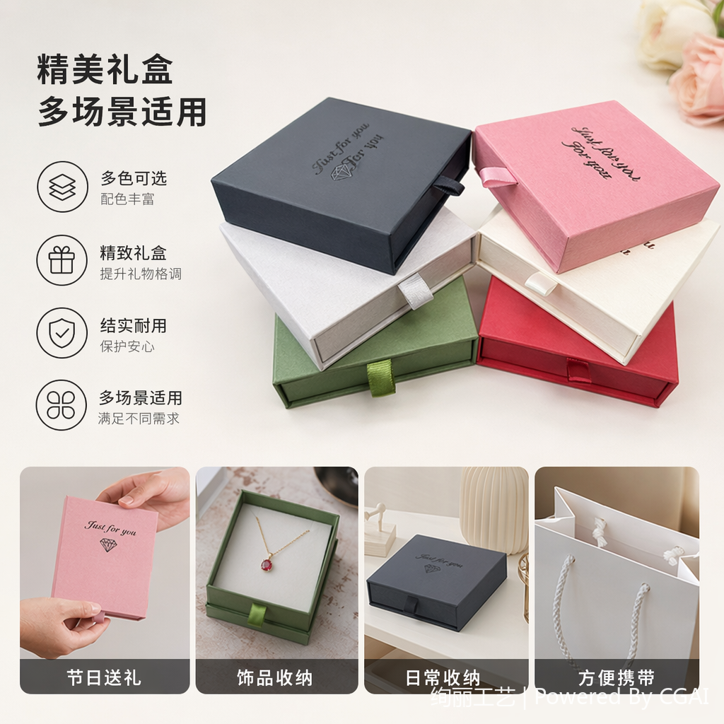 绒布首饰包装礼盒 项链手串戒指饰品专用包装盒子