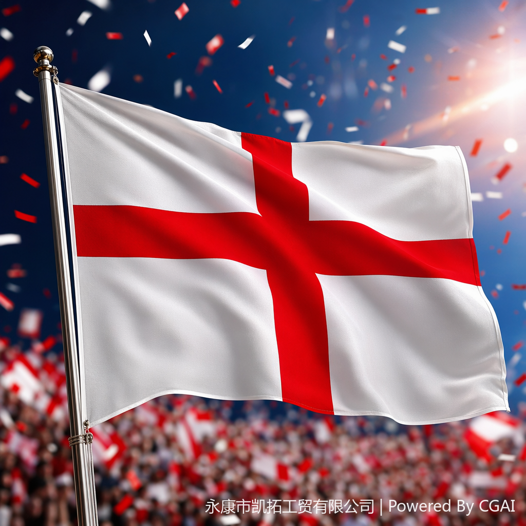 England flags, World Cup European fans' support flags, polyester hanging in various specifications available for wholesale Specification image