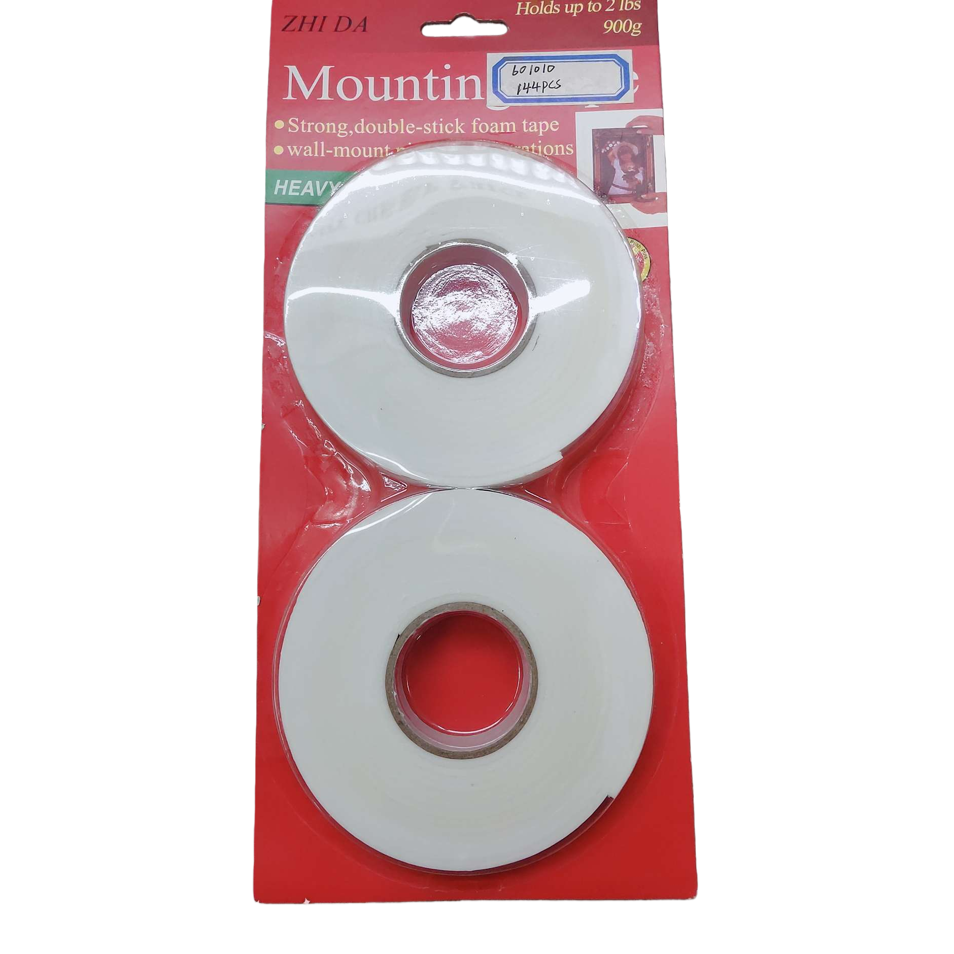Hengtai tape packaging double-roll white foam tape, 3CM transparent adhesive tape, double-sided tape Item Picture