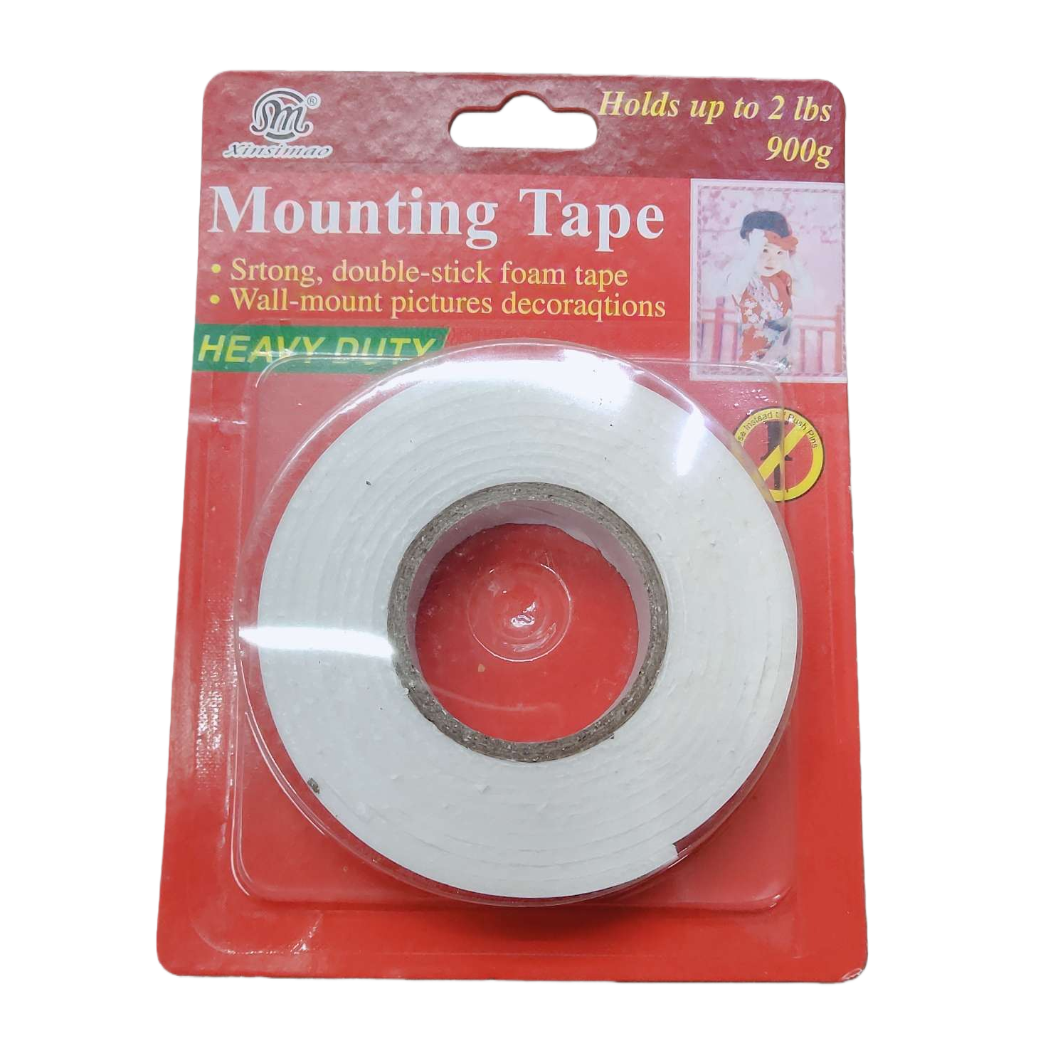 Hengtai tape packaging white double-sided foam tape, 3CM transparent adhesive tape encapsulation packing tape Item Picture