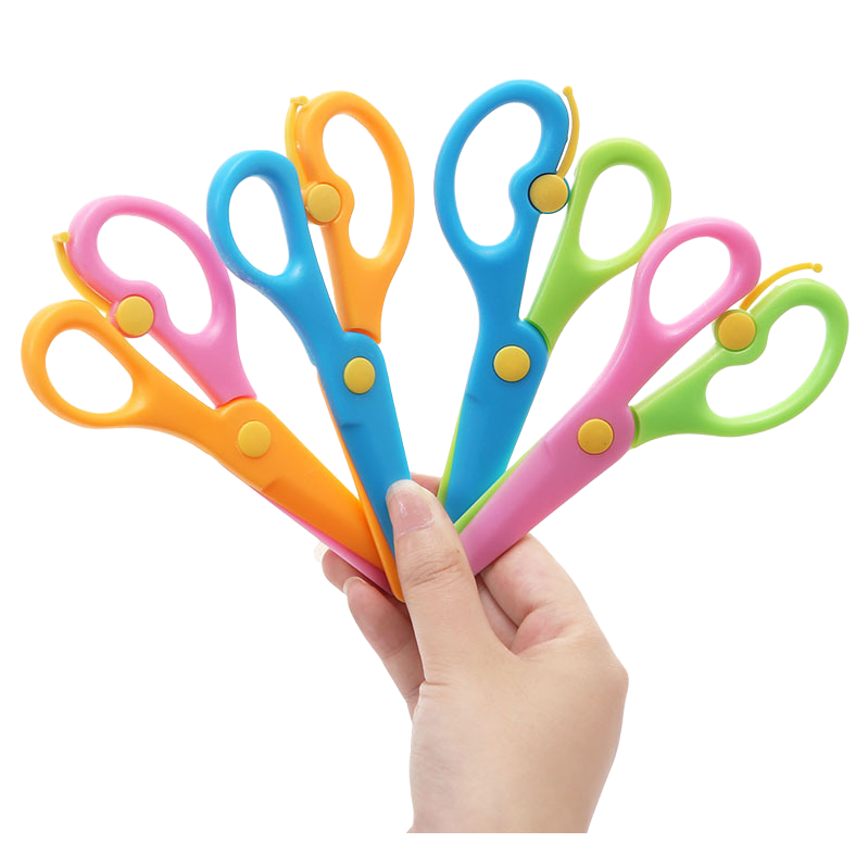 Colorful children's safety scissors, other scissors, round head design to prevent hand pinching, hand-cut for kindergartens Item Picture