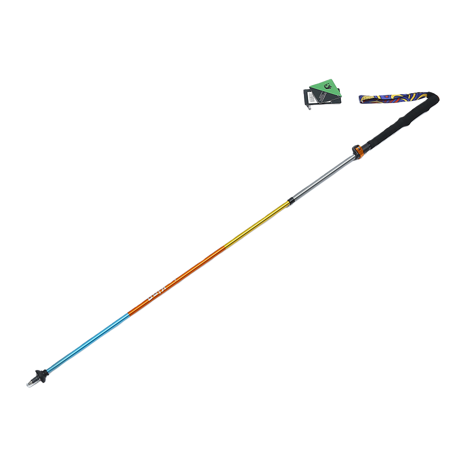 JUNGLE KING Outdoor Ultra-light folding trekking Stick 7075 aluminum alloy three-section telescopic stick with external lock quick-release EVA handle hiking, trail running and mountain climbing equipment Item Picture