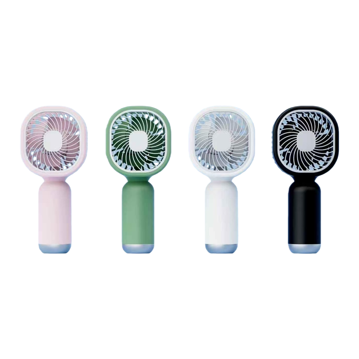 Pink, green, white and black four-color simple handheld small fan outdoor portable model Item Picture
