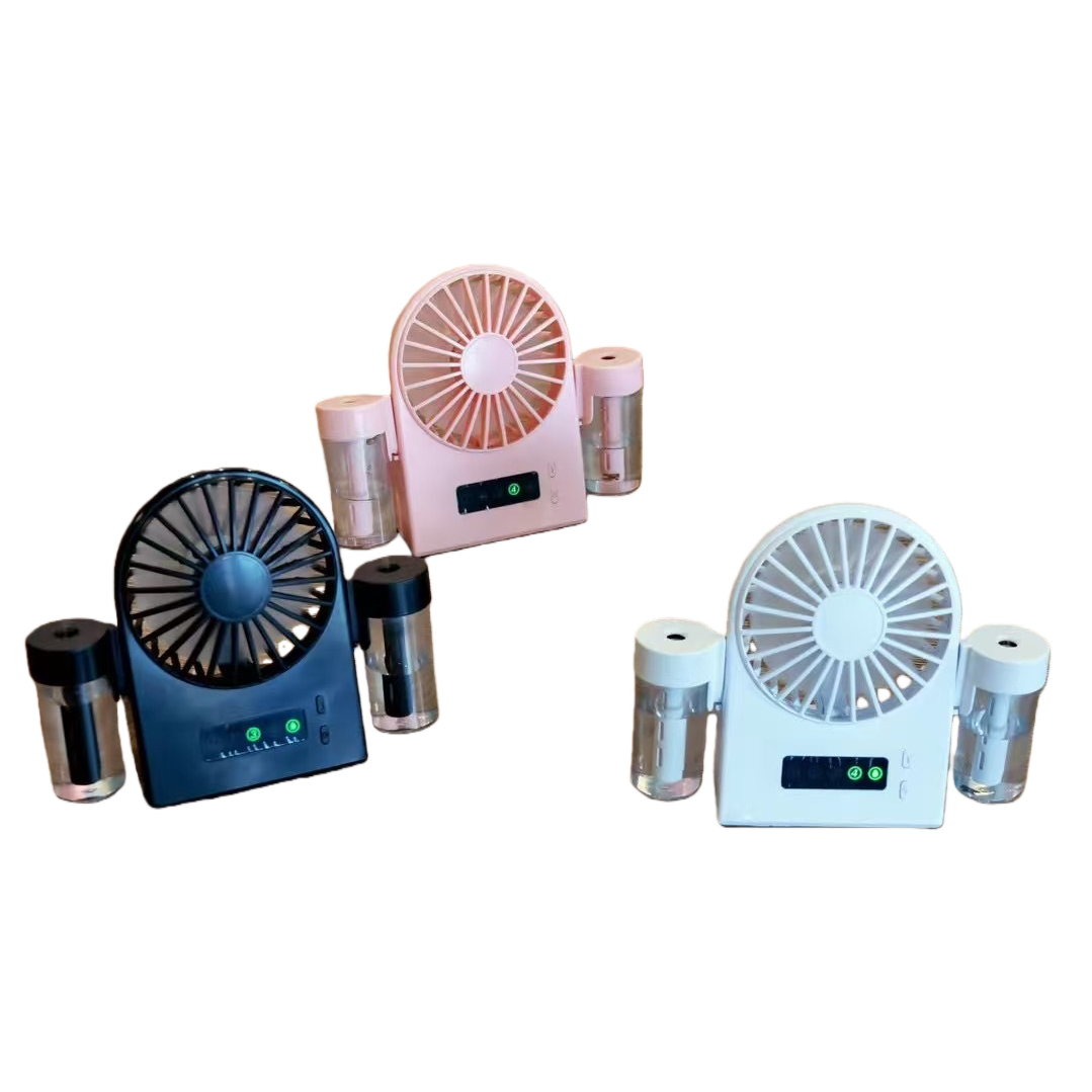 Simple three-color portable USB spray mini fan Item Picture