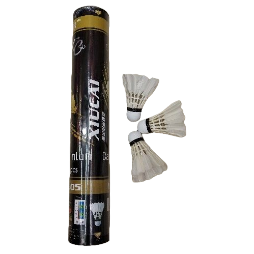 A set of three white badminton rackets in a black paper tube by Yashilong Item Picture