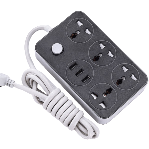 ولواح التوصيل الأسود مزودة بأجهزة التوصيل متعددة الأغراض، وهي مزودة بأجهزة شحن USB لحماية الطفل Item Picture