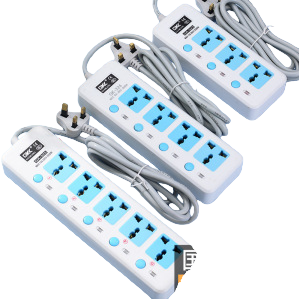 White multi-hole desktop socket, embedded wireless charger, smart switch, multi-functional power strip Item Picture