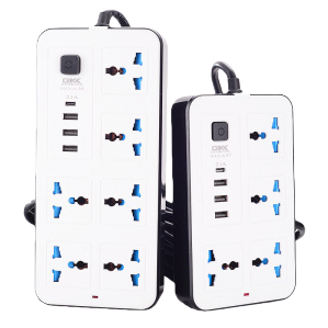 White multi-hole cabinet socket power strip, 10A 250V industrial-grade lightning and overload protection Item Picture