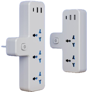 White multi-hole desktop socket, embedded wireless charger, smart switch, multi-functional Mexican model Item Picture