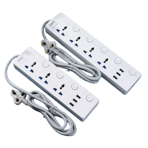 The cabinet socket features a white multi-hole power socket and a grey wire with an internationally recognized hole design Item Picture