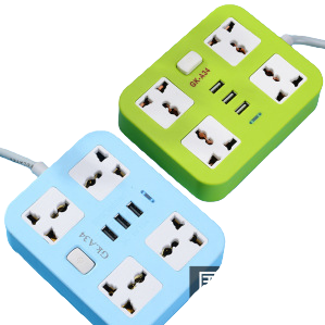 South American green and blue multi-hole wiring socket board power strip Item Picture