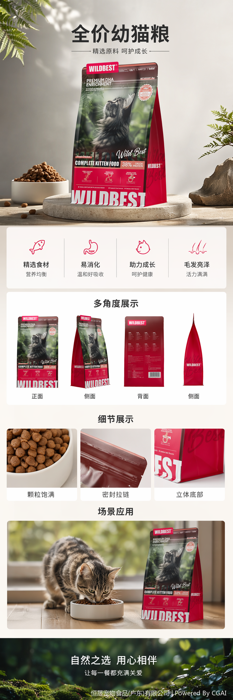 出口wildbest品牌猫猫干粮猫粮4斤高蛋白天然无谷详情1