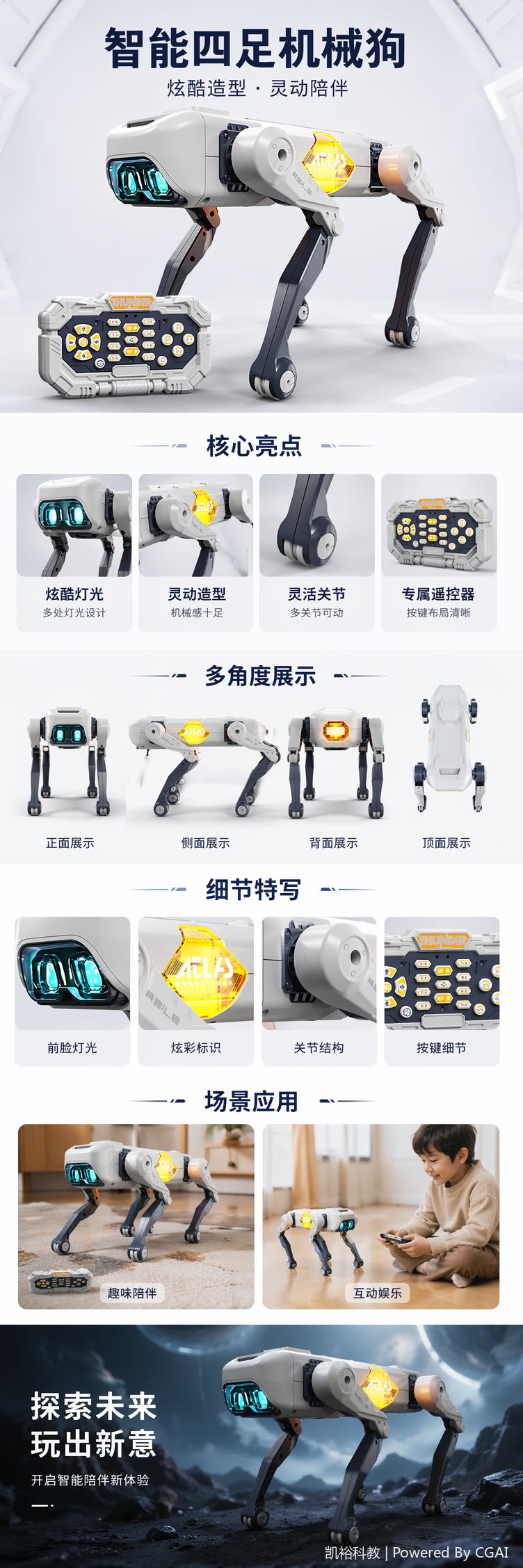 FOOZAC跨境智能AI编程机器狗APP语音遥控电子宠物狗仿生机器人陪伴玩具机器狗 pic 1