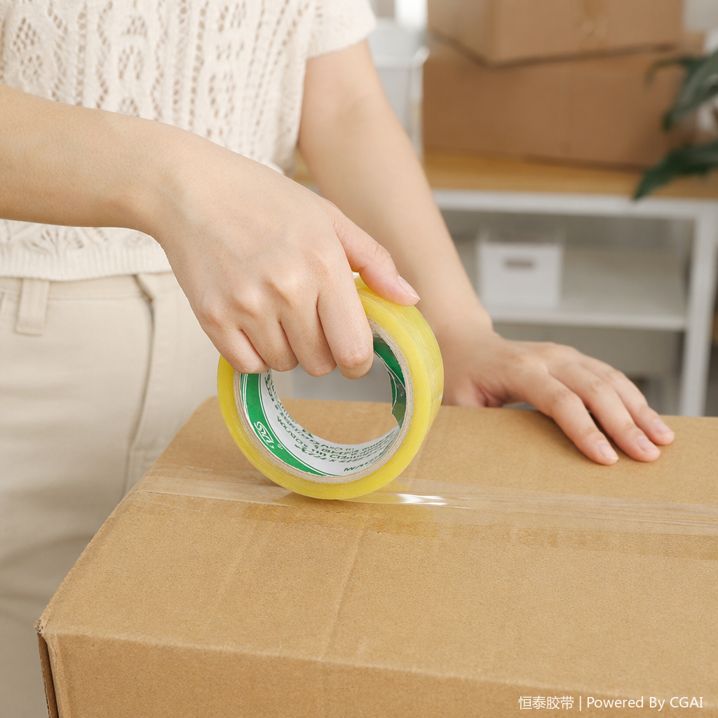 Hengtai 3cm wide transparent BOPP tape is specially designed for packaging and sealing details Picture
