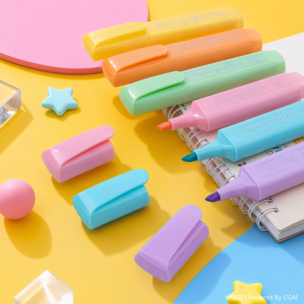 Watercolor pens, triangular pen holders, highlighters, 8 pieces, 8-color ink, popular stationery and drawing pens Specification image