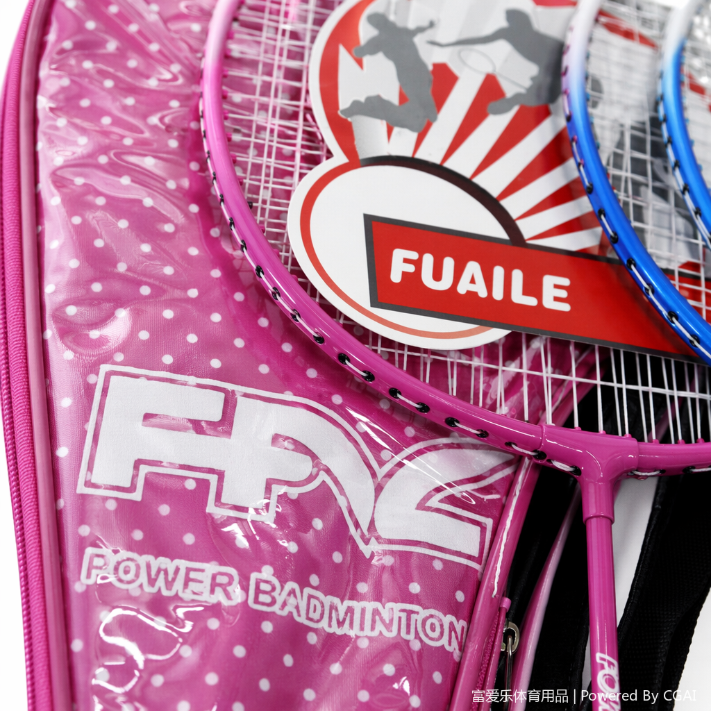Pink and blue all-in-one badminton racket set, suitable for badminton, tennis and padel Application Scenario