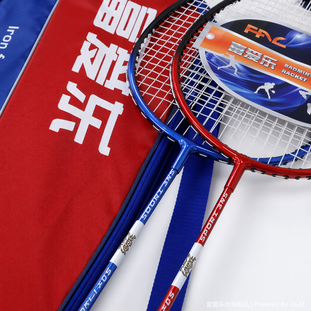 Red and blue color one-piece badminton racket, tennis racket and racket cover with padel Application Scenario