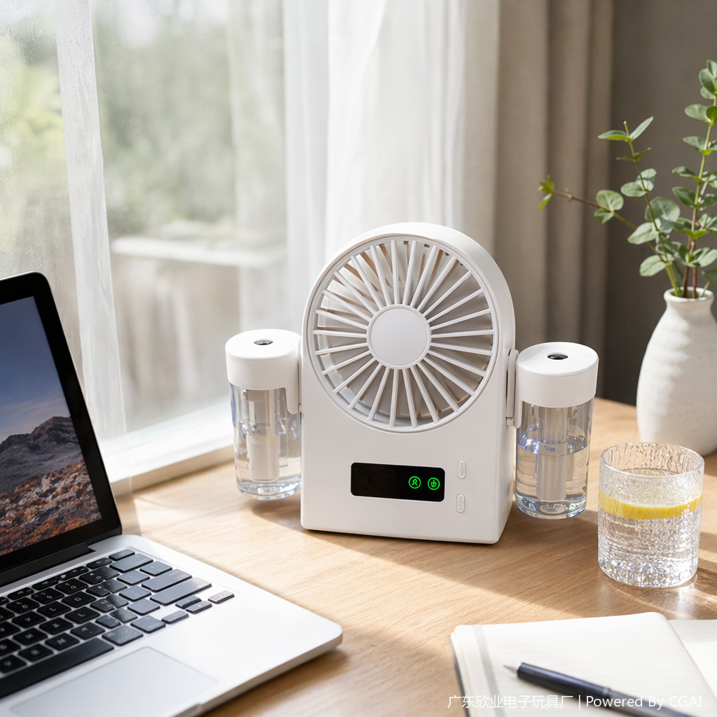 Simple three-color portable USB spray mini fan details Picture